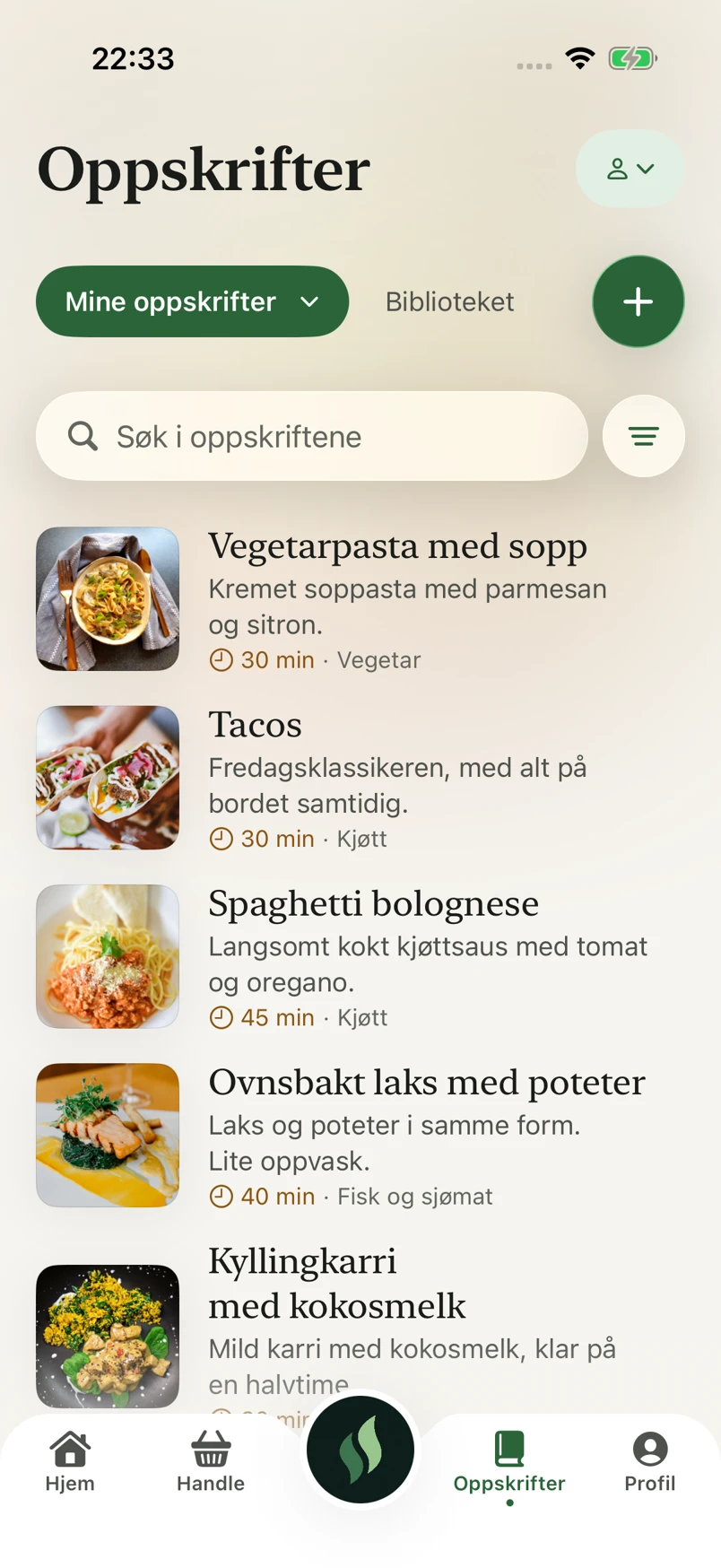 Oppskriftsamlingen i Spis, med fotografier av rettene